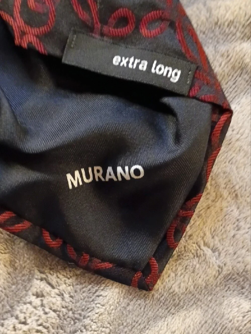 Murano Red & Maroon Geometric Motif Silk Tie Get Four For The Price Of One